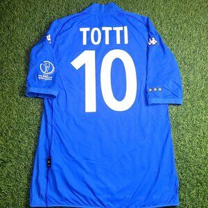 Totti Italy Kappa 2002 World Cup Home Soccer Jersey Shirt XL